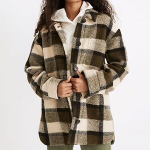 Madewell Wool Blend Plaid Oversized Jacket